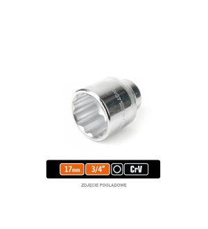 Klucz nasadowy 3/4" dwunastokątny 17 mm, CR-V, Teger
