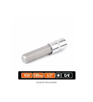 Klucz nasadowy 1/2" z bitem HEX H10x100 mm, S2/CR-V, Teger