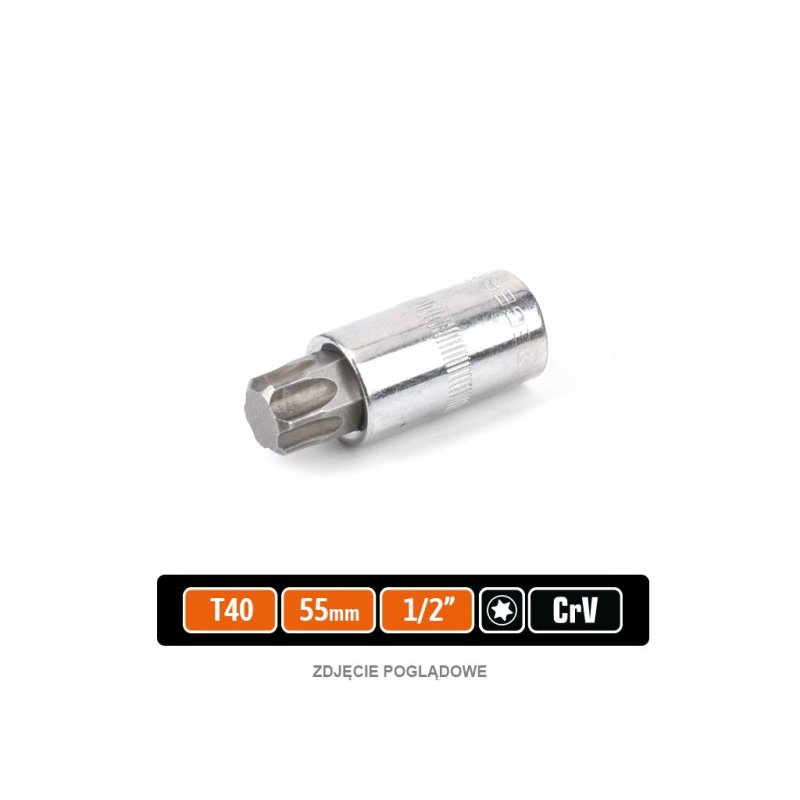 Klucz nasadowy 1/2" z bitem TORX T40x55 mm, S2/CR-V, Teger