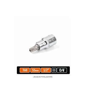 Klucz nasadowy 1/2" z bitem TORX T60x55 mm - z otworem, S2/CR-V, Teger