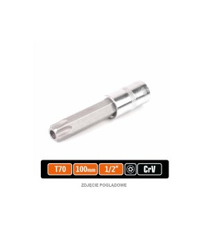 Klucz nasadowy 1/2" z bitem TORX T70x100 mm - z otworem, S2/CR-V, Teger
