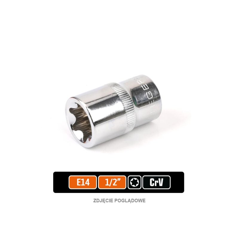 Klucz nasadowy 1/2" TORX E14, CR-V, Teger