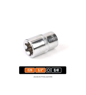 Klucz nasadowy 1/2" TORX E20, CR-V, Teger