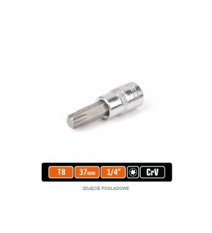 Klucz nasadowy 1/4" z bitem TORX T8x37 mm, S2/CR-V, Teger