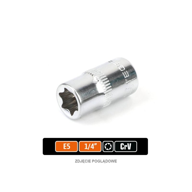 Klucz nasadowy 1/4" TORX E5, CR-V, Teger