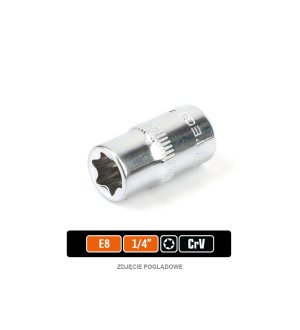 Klucz nasadowy 1/4" TORX E8, CR-V, Teger