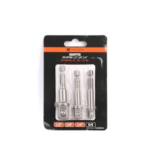 Adapter do bitów 1/2" 1/4" 3/8" (zestaw 3 szt.), CR-V, Teger