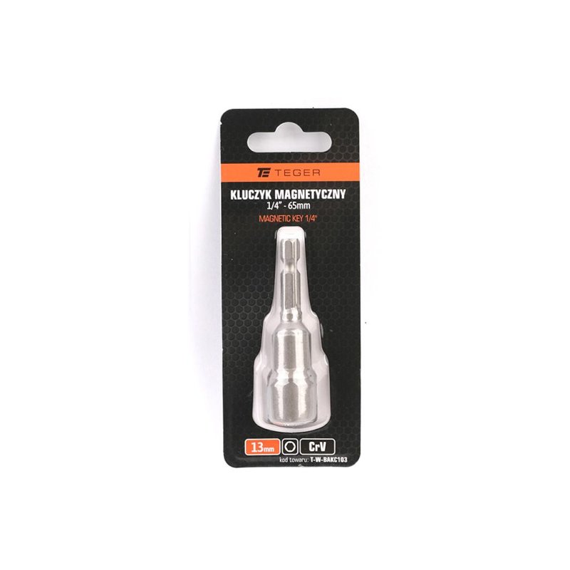Kluczyk magnetyczny HEX 1/4" 13x65 mm, CR-V, Teger