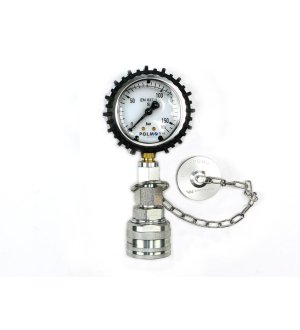 Zestaw pomiarowy ciśnienia hydrauliki z manometrem 160 bar wtyczka skręcana Waryński