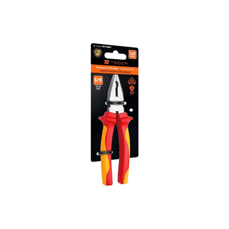Szczypce uniwersalne izolowane VDE 160 mm / TEGER