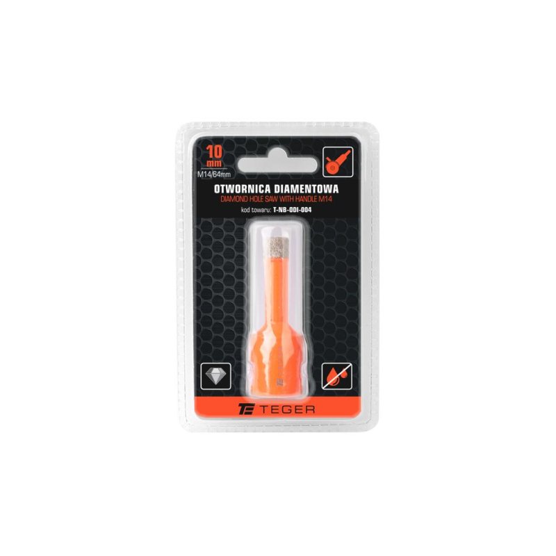 Otwornica diamentowa z uchwytem M14/10 mm / TEGER