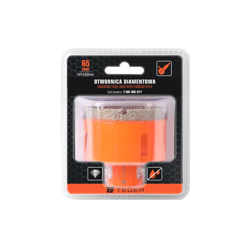 Otwornica diamentowa z uchwytem M14/65 mm / TEGER