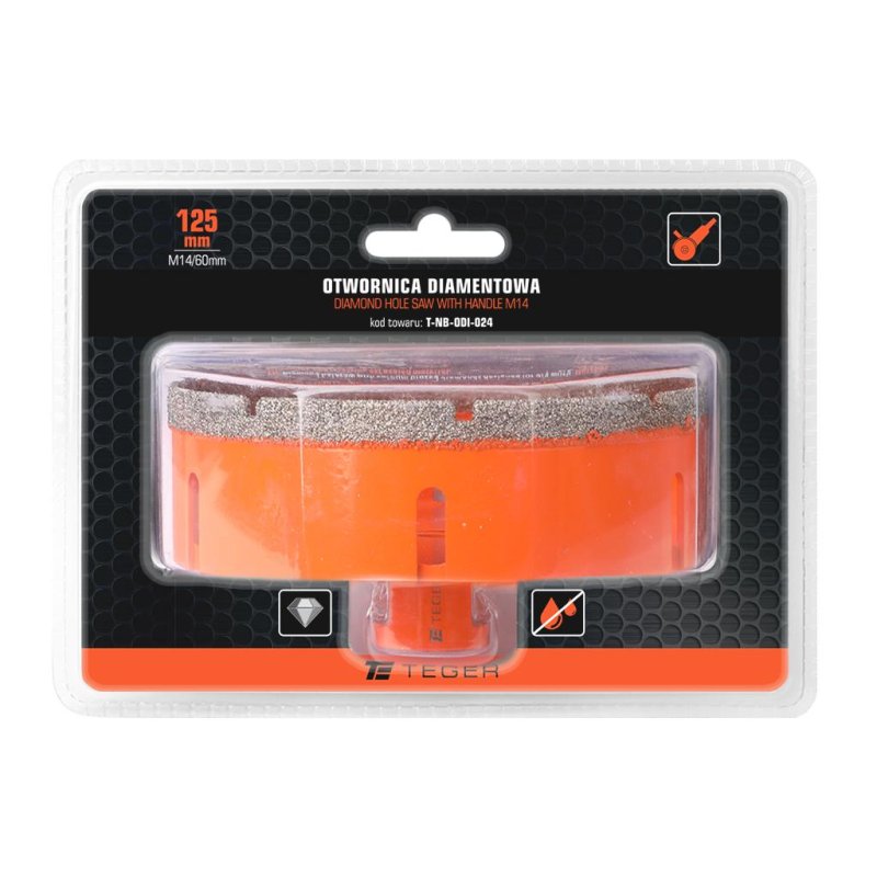 Otwornica diamentowa z uchwytem M14/125 mm / TEGER