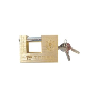 Kłódka antywłamaniowa - mosiężna / trzpieniowa 80mm - 3 klucze / TEGER