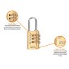 Kłódka mosiężna 20mm - zamek szyfrowy / TEGER