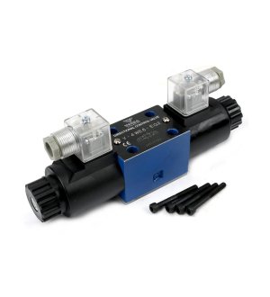 Rozdzielacz (elektrozawór CETOP 3 NG6) 3-pozycyjny 50L suwak "E" (cewki x2) 24V VOIMA