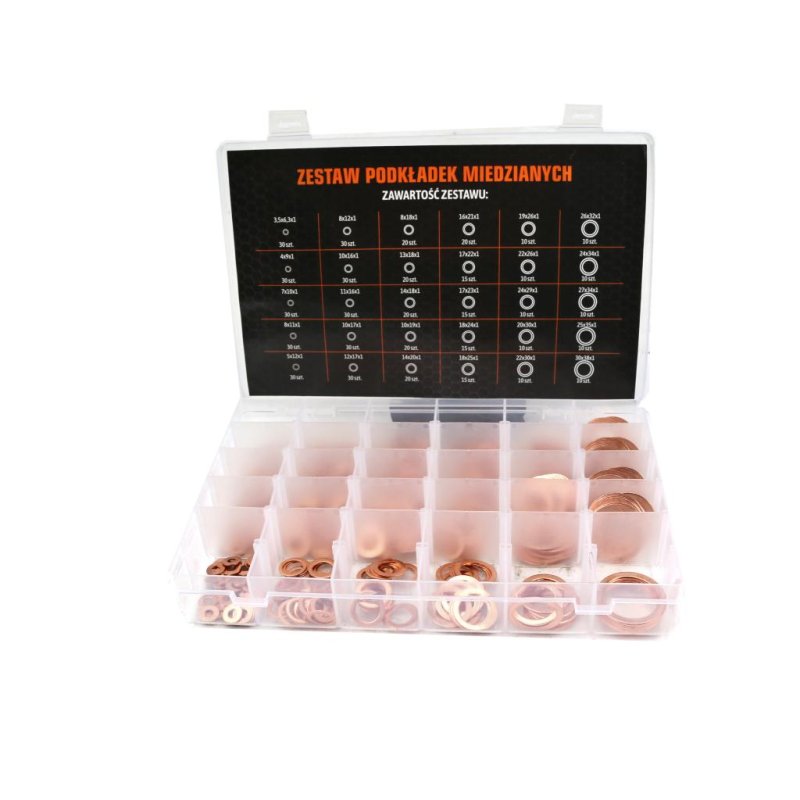 Zestaw podkładek miedzianych 580szt TEGER