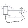 Sworzeń zaczepu z zawleczką i łańcuchem 12.7x111x146 TEGER