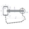 Sworzeń zaczepu z zawleczką i łańcuchem 15.9x111x146 TEGER