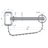 Sworzeń zaczepu z zawleczką i łańcuchem 15.9x165x200 TEGER