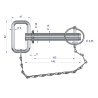 Sworzeń zaczepu z zawleczką i łańcuchem 19x103x140 TEGER