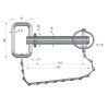 Sworzeń zaczepu z zawleczką i łańcuchem 19x110x145 TEGER