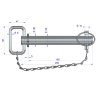 Sworzeń zaczepu z zawleczką i łańcuchem 25x165x205 TEGER