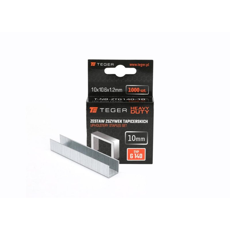Zestaw zszywek tapicerskich HEAVY DUTY (typ G/140) 10/10,6/1,2mm / 1000 szt / TEGER