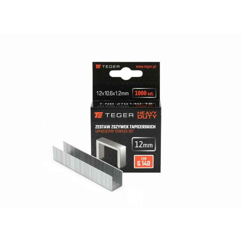 Zestaw zszywek tapicerskich HEAVY DUTY (typ G/140) 12/10,6/1,2mm / 1000 szt / TEGER