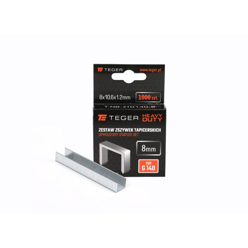 Zestaw zszywek tapicerskich HEAVY DUTY (typ G/140) 8/10,6/1,2mm / 1000 szt / TEGER