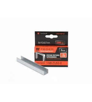 Zestaw zszywek tapicerskich PROFESSIONAL (typ J/53) 8/11,3/0,7mm / 1000 szt / TEGER