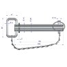 Sworzeń zaczepu z zawleczką i łańcuchem 28x165x205 TEGER