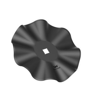 Talerz, prosty falowany gruba fala 510 otwór 40x40 grubość 5 mm stal borowa, Waryński