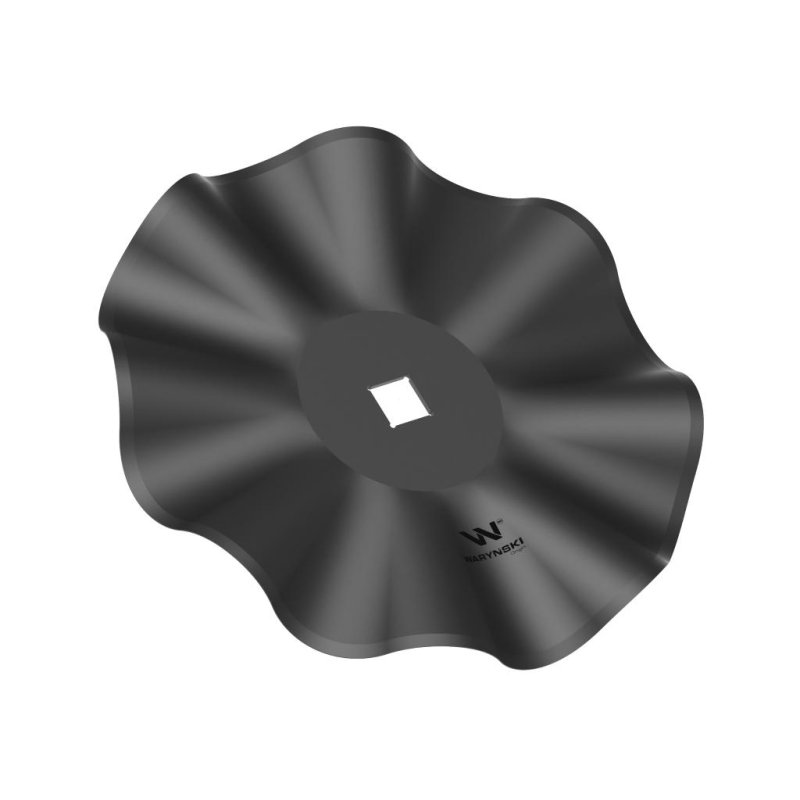 Talerz, prosty falowany gruba fala 510 otwór 40x40 grubość 5 mm stal borowa, Waryński