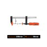 Ścisk stolarski śrubowy, TYP F  50x200 mm, Teger