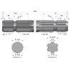 Wałek, WOM frezowany dwustronnie 300mm Z21 - 1 3/8 na Z6 - 1 3/8, Waryński