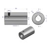 Tuleja, łącząca otwór fi 25mm z rowkiem na wpust 8mm 100mm, Waryński