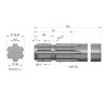 Wałek, WOM frezowany jednostronnie 150mm Z6 - 1 3/8, Waryński