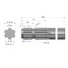 Wałek, WOM frezowany jednostronnie 400mm Z6 - 1 3/8, Waryński