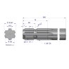 Wałek, WOM frezowany jednostronnie 600mm Z6 - 1 3/8, Waryński