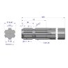 Wałek, WOM frezowany jednostronnie 800mm Z6 - 1 3/8, Waryński