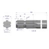 Wałek, WOM frezowany jednostronnie 900mm Z6 - 1 3/8, Waryński