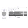 Wałek, WOM frezowany jednostronnie 1000mm Z6 - 1 3/8, Waryński