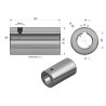 Tuleja, łącząca otwór fi 30mm z rowkiem na wpust 8mm 100mm, Waryński