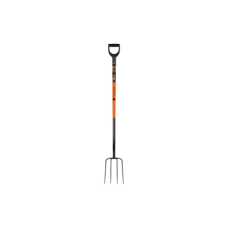 Widły gospodarcze 4-zębne na metalowym trzonku - Extra Long, (dł. 1600 mm), Teger