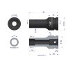 Nasadka udarowa 3/4" dwunastokątna ze stali CrMo 17mm bardzo długa D90 SLIM Waryński