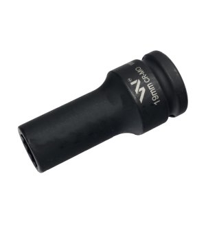 Nasadka udarowa 3/4" dwunastokątna ze stali CrMo 19mm bardzo długa D90 SLIM Waryński