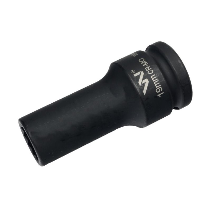 Nasadka udarowa 3/4" dwunastokątna ze stali CrMo 19mm bardzo długa D90 SLIM Waryński