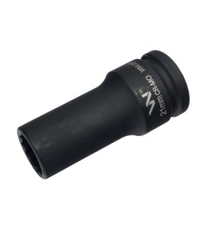Nasadka udarowa 3/4" dwunastokątna ze stali CrMo 21mm bardzo długa D90 SLIM Waryński