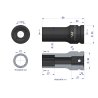Nasadka udarowa 3/4" dwunastokątna ze stali CrMo 21mm bardzo długa D90 SLIM Waryński